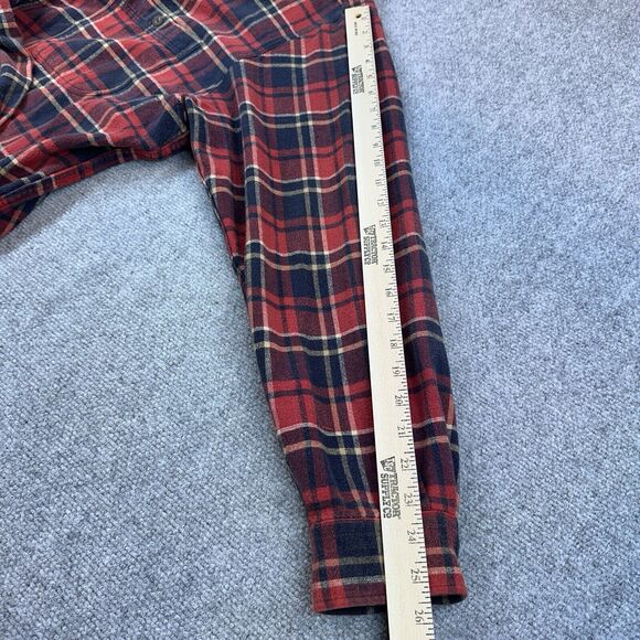 Abercrombie & Fitch Chamois Flannel Long Sleeve Button Down Red Black Size XL - Picture 5 of 8